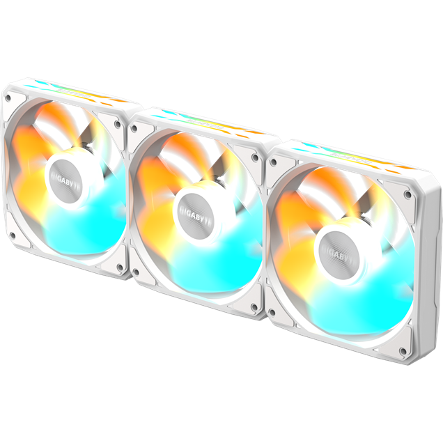 Gigabyte EZ CHAIN RVS FAN 120 ICE Triple Pack 120mm Reverse Case Fans in White